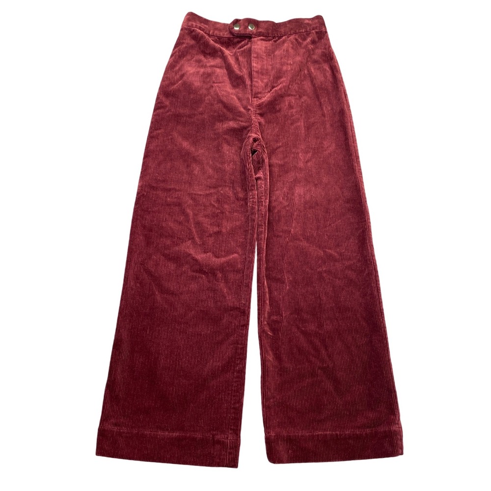 & Other Stories Los Angeles Atelier Burgundy Corduroy Wide Leg Pants Size 4